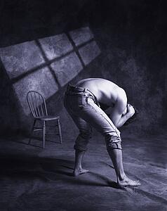 A man in anguish