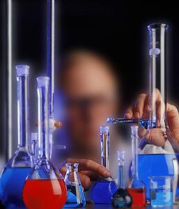 Worker in chemistry laboratory