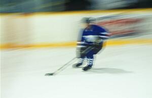 Ice hockey player at speed