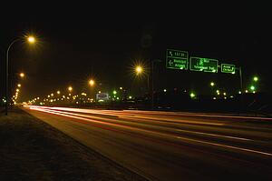 Time delay of road at night