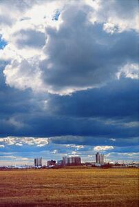 Overcast sky over factory
