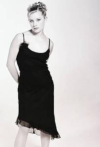 Young woman in black dress