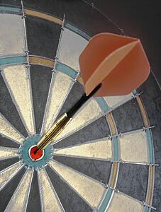 Dart on dartboard