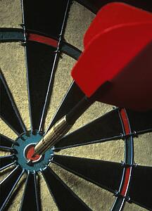 Dart on dartboard