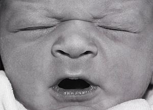 Face of newborn baby
