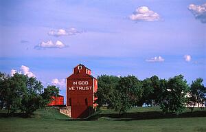 Grain elevator with message