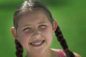 Girl with pigtails