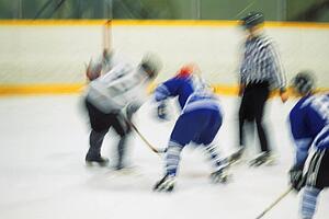 Ice hockey players at face-off