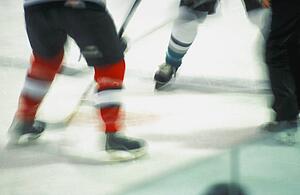 Ice hockey players' legs