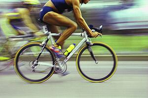 Cyclists racing