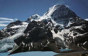 Mountain with glacier and snow