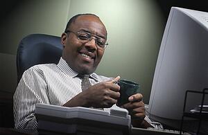 Businessman sitting at desk