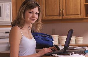 Girl with laptop