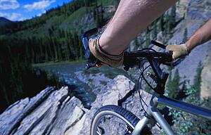 Cyclist's view of steep slope