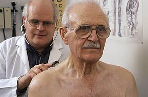 Doctor examining patient