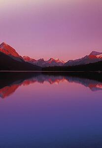 Maligne Lake and Mountains at Dusk Jasper National Park Alberta Canada
