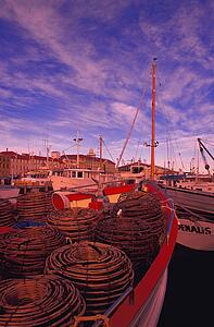 Moored fishing boats
