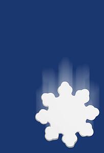 Stylized snowflake falling with blue background