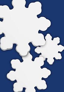 Stylized snowflakes with blue background