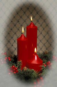 Candles with holly berries