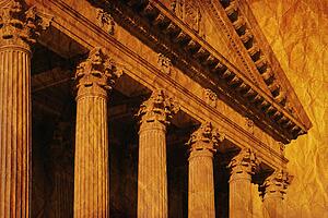 Columns and fascia of Greek or roman style building