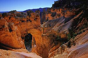 Red rock canyon with archway