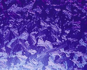 Closeup of ice crystals on glass