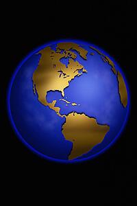 Globe in space centered on west Indies