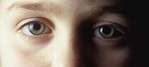 Closeup of blue grey eyes