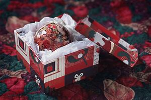 Decorative Christmas ball in gift box