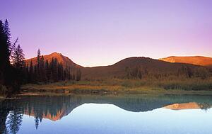 Mountain lake with reflection