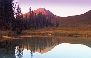 Mountain lake with reflection