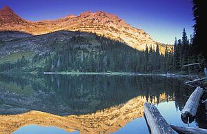 Mountain lake with reflections