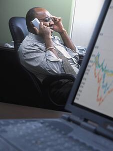 Man speaking on telephone