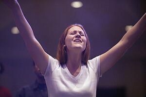 Woman worshipping