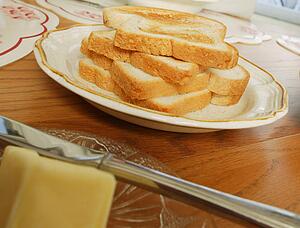 Toast on the breakfast table