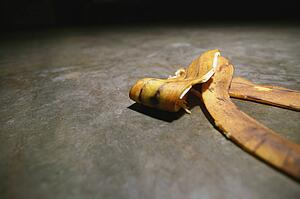Banana peel on the floor