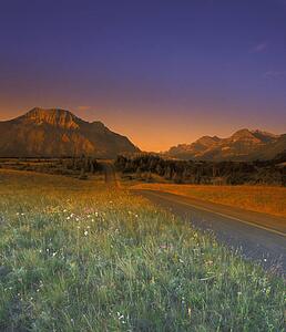 Winding Road Red Rock Canyon Waterton Lakes National Park Alberta Canada
