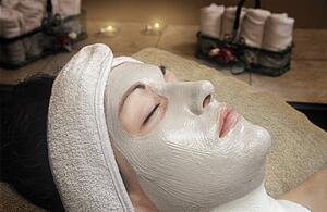 Woman getting a facial