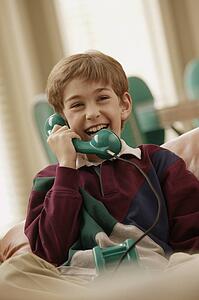 Boy talking on the phone