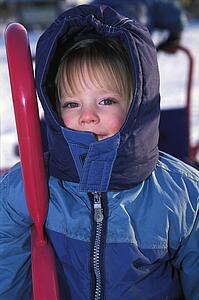 Portrait of a child in the cold