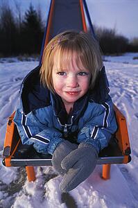 Smiling on the bottom of a slide