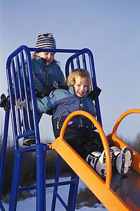 Playing on a slide