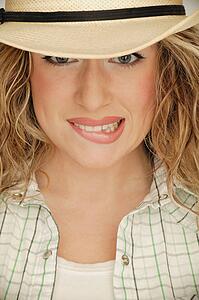 Woman biting lip