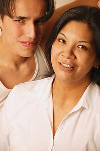 Couple smiling