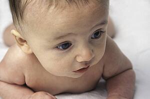 Baby lying on tummy
