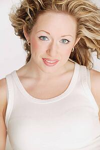 Wind blown portrait of woman