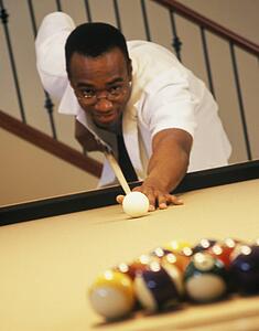 Pool shot in action