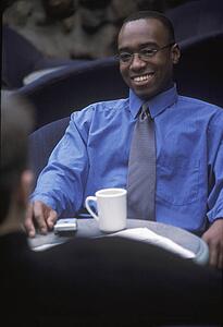 Businessman taking a break