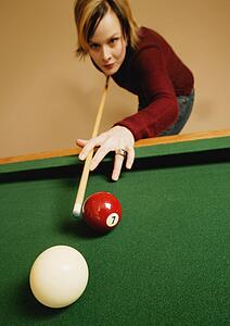 Playing a game of pool